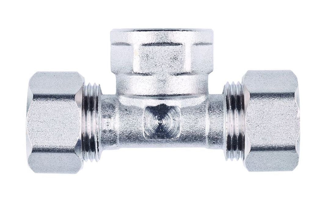 20mm x 1/2"F x 20mm MLCP Compression Tee with 1/2" Female Thread