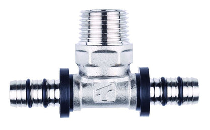 20x20x1/2" Brass Press Tee with 1/2" Male Adaptor