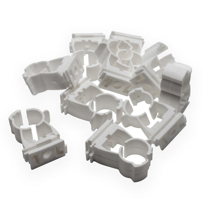 White Hinged Pipe clip for 15mm to 18mm Pipe (50)