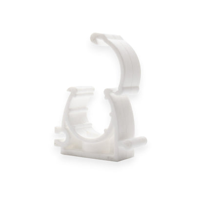 White Hinged Pipe clip for 25mm Pipe (Pack of 50)