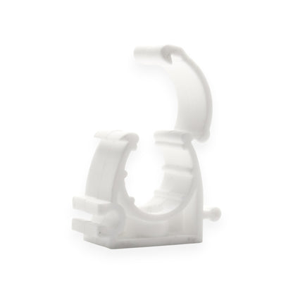 White Hinged Pipe clip for 16mm Pipe (Pack of 50)