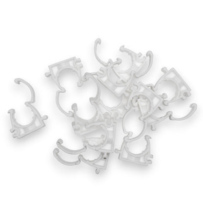 White Hinged Pipe clip for 20mm Pipe (Pack of 50)