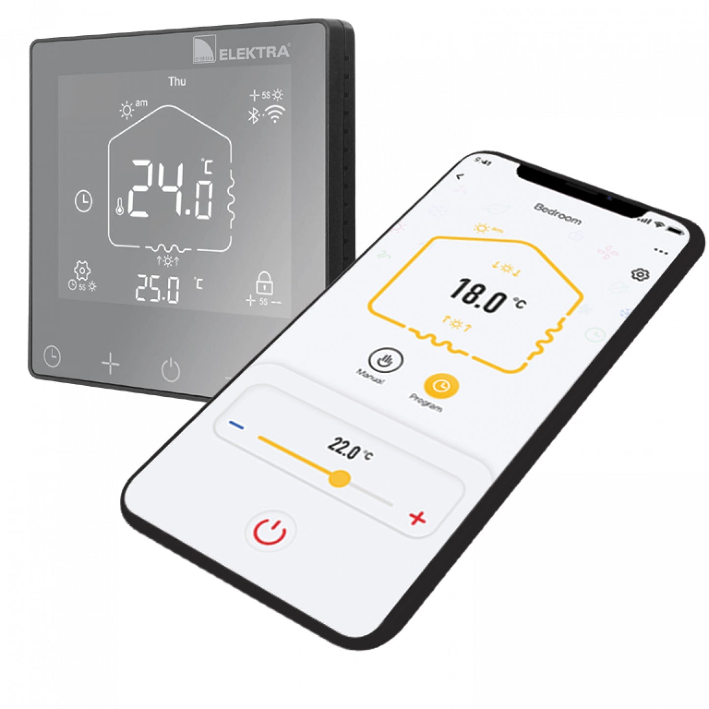 Elektra ELR30 WiFi Programmable Thermostat - Black
