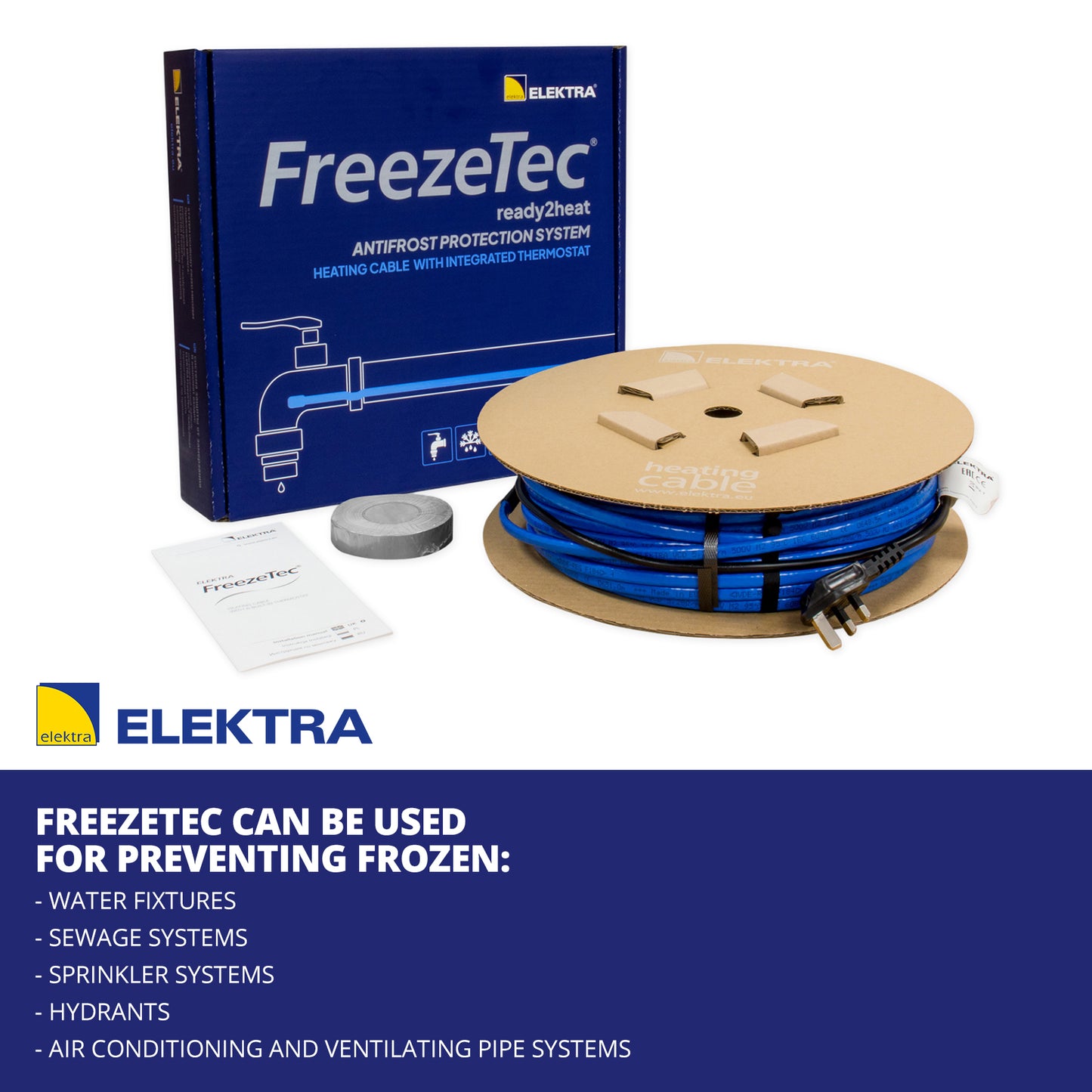 ELEKTRA FreezeTec®2 – Pipe Frost Protection Heating Cable with Thermostat
