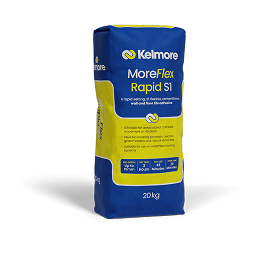 Kelmore MoreFlex Rapid S1 Tile Adhesive - 20Kg (Grey)
