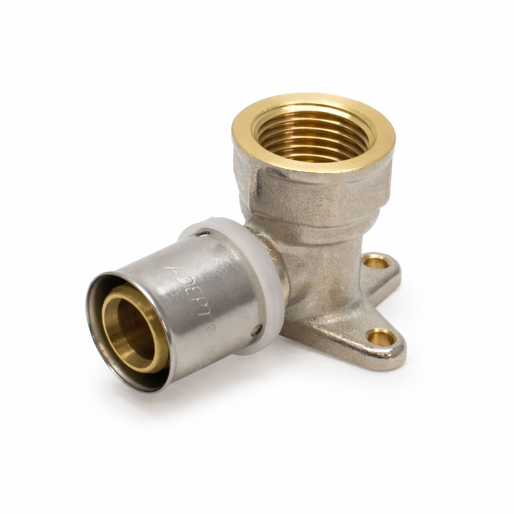 16mm x 1/2" Press Wall Plate Elbow