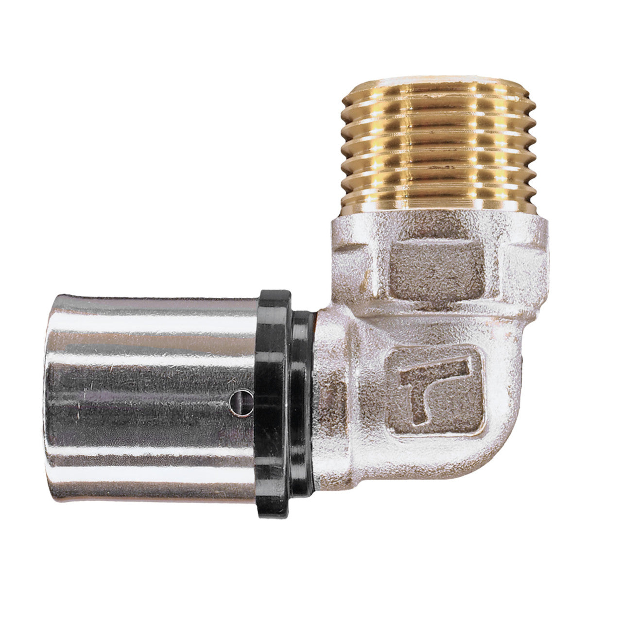 16mm x 1/2" MLCP Elbow Brass Press Fitting with 1/2" Male Adaptor