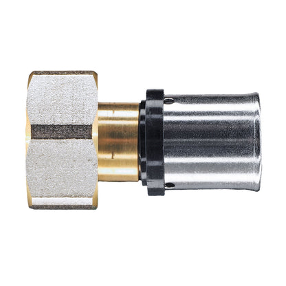 32mm x 1" MLCP Brass Press Female Adaptor with Swivel Nut