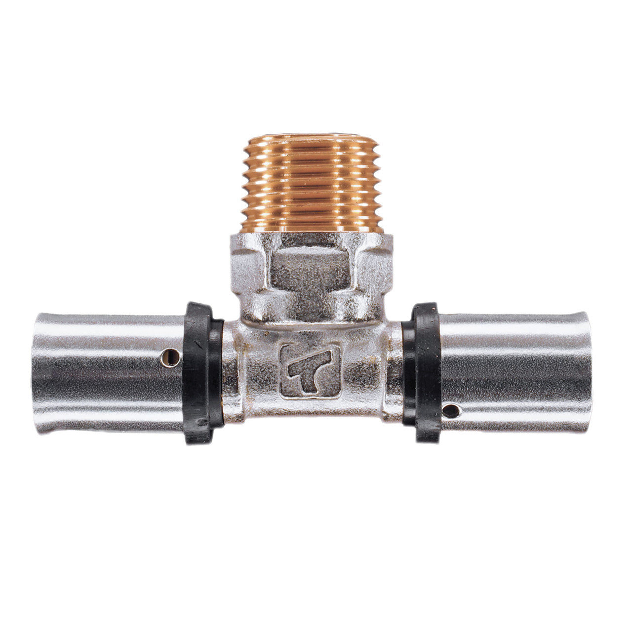 20x20x1/2" Brass Press Tee with 1/2" Male Adaptor