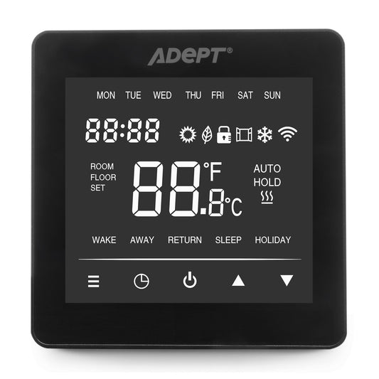 Adept Smart WiFi Touchscreen Thermostat - Black