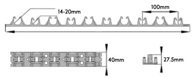 Underfloor Heating Grip Rail / Clamp Track - 1m