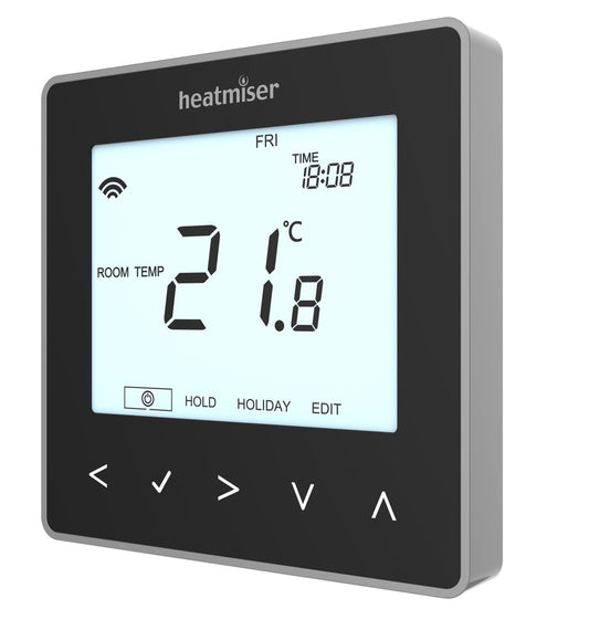 Black Programmable Digital Thermostat - 230V